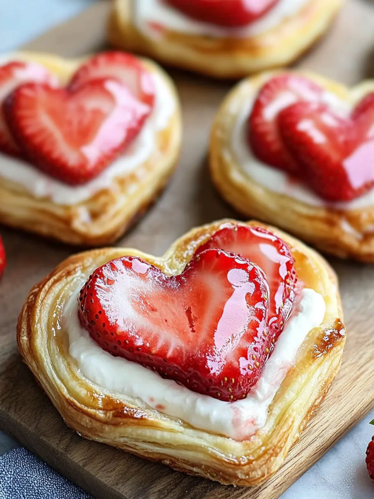 Strawberry Cream Cheese Heart Danishes for Sweet Moments 4 Strawberry Cream Cheese Heart Danishes