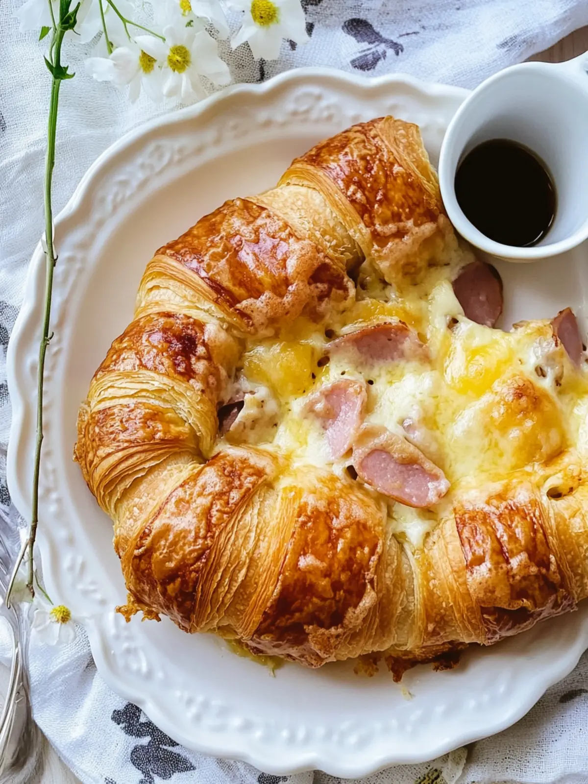 Ham and Cheese Croissant Breakfast Casserole for Cozy Mornings 3 Ham and Cheese Croissant Breakfast