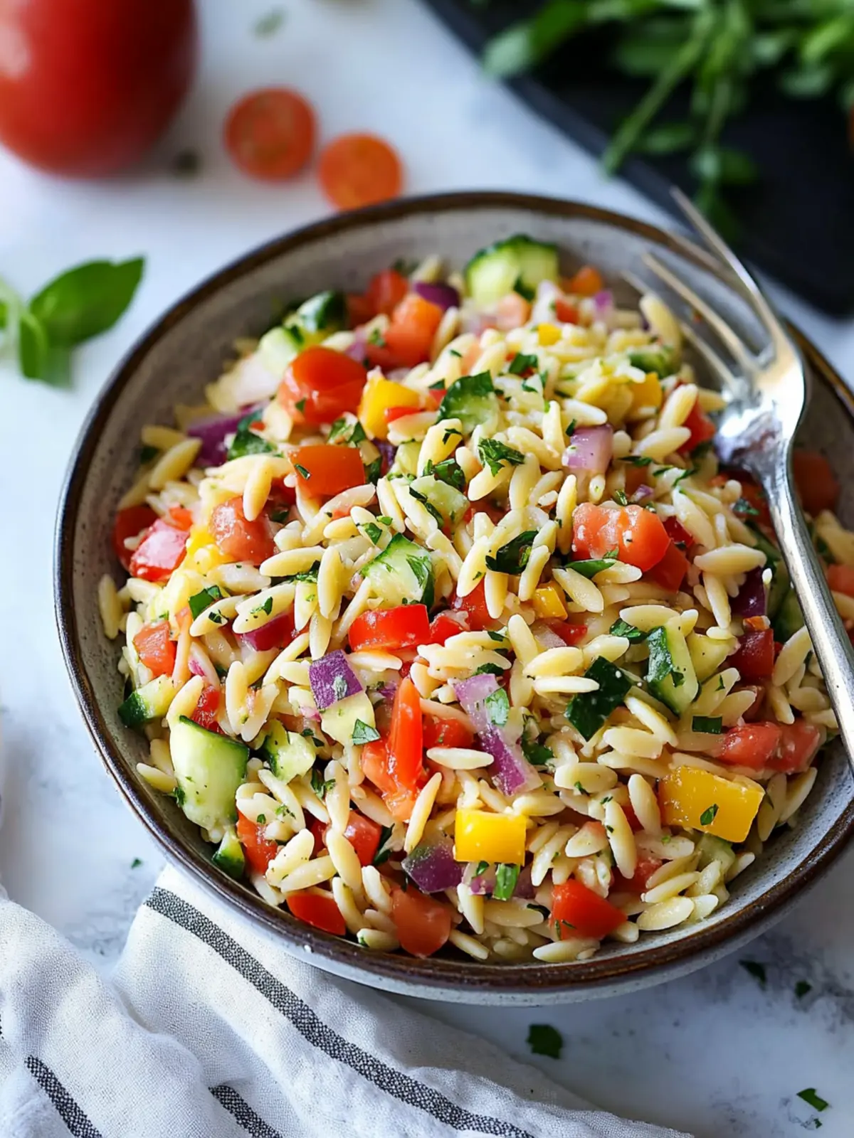Rainbow Orzo Salad: Vibrant Summer Flavor in 30 Minutes 4 Rainbow Orzo Salad
