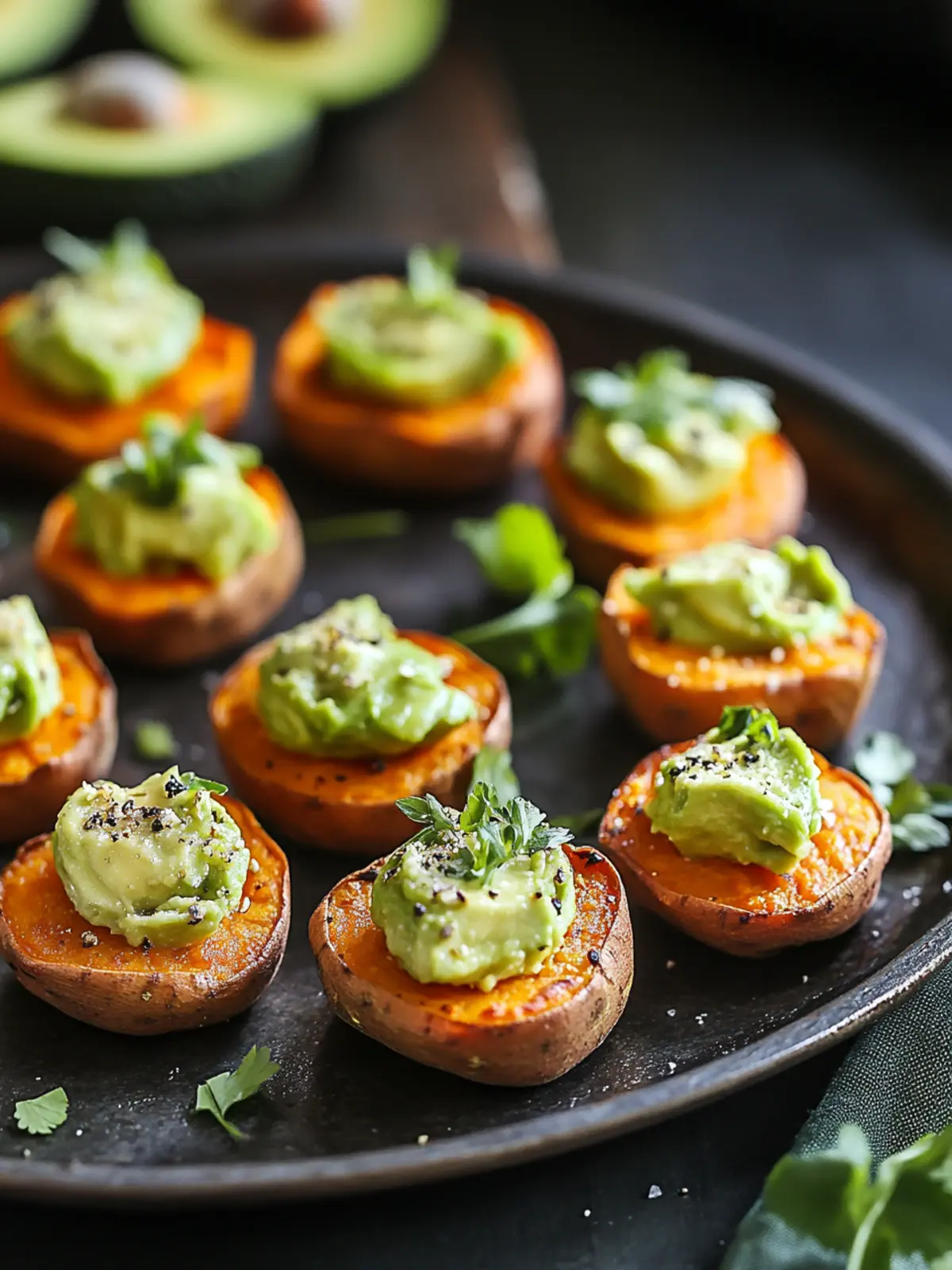 Sweet Potato Bites with Avocado: Easy, Tasty Party Treats 3 Sweet Potato Bites with Avocado