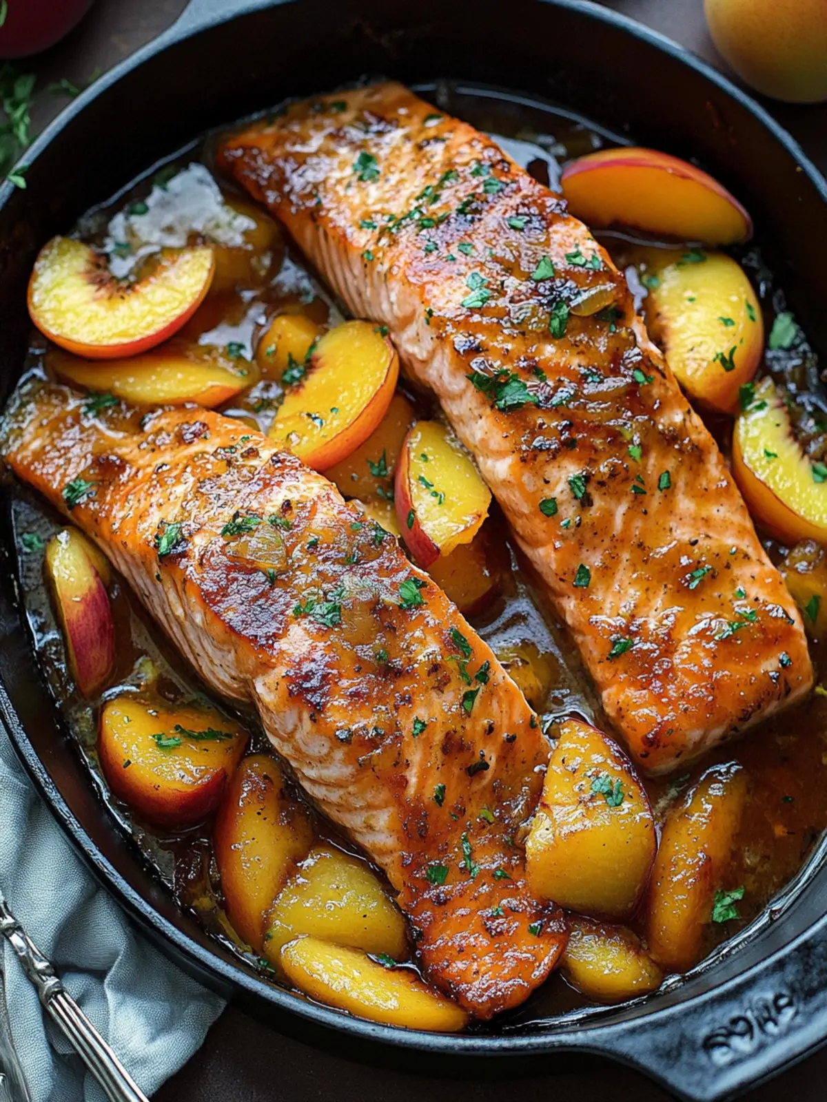 Savory Bourbon Peach Roasted Salmon for a Sweet Surprise 2 Bourbon Peach Roasted Salmon