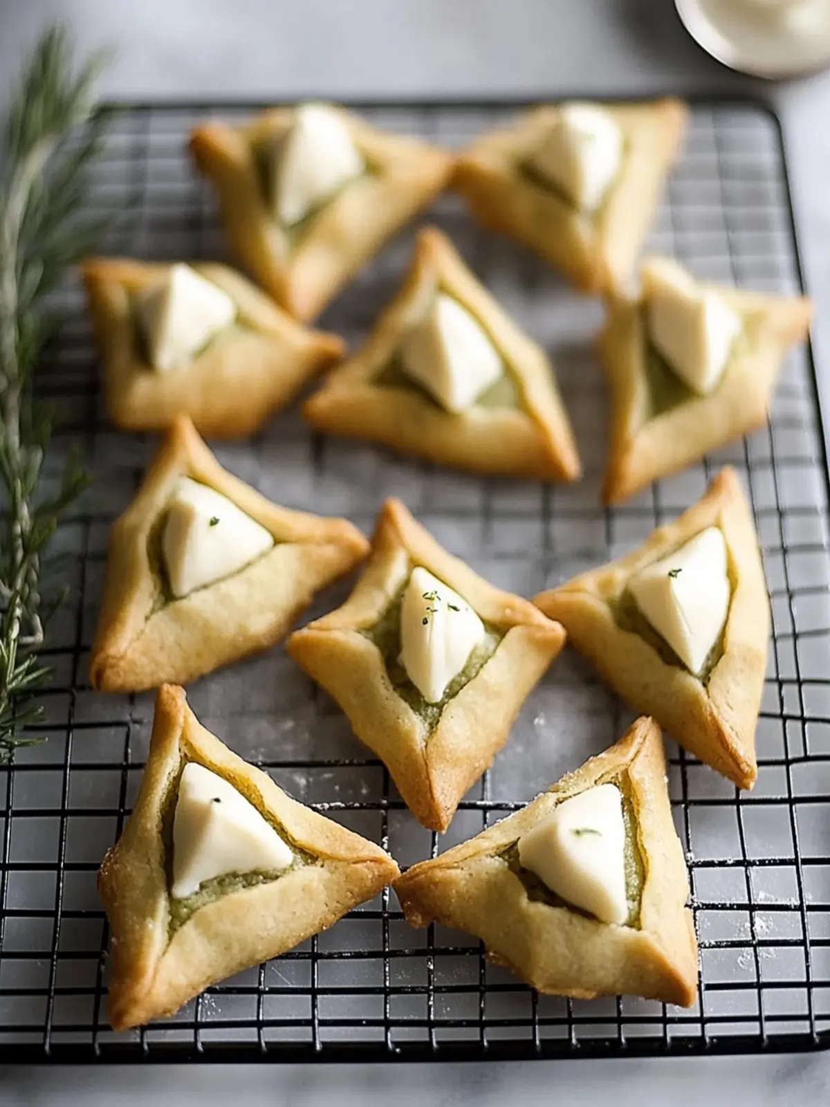 Delicious Matcha Hamantaschen Cookies with Creamy Filling 3 Hamantaschen Cookies