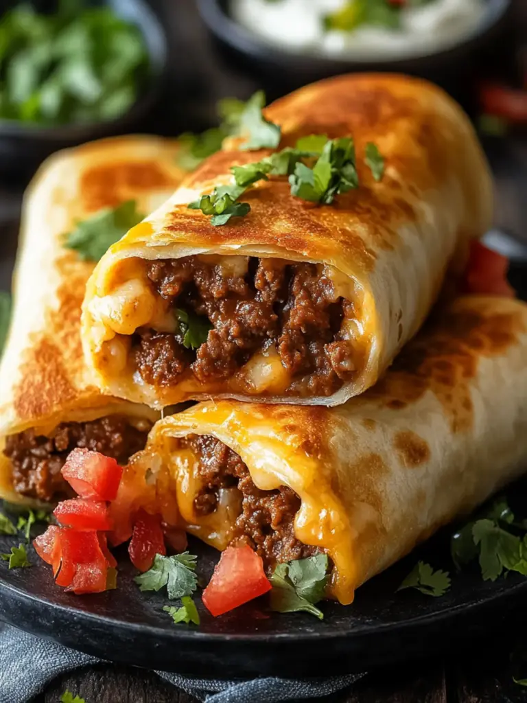 Beef and Cheese Chimichangas