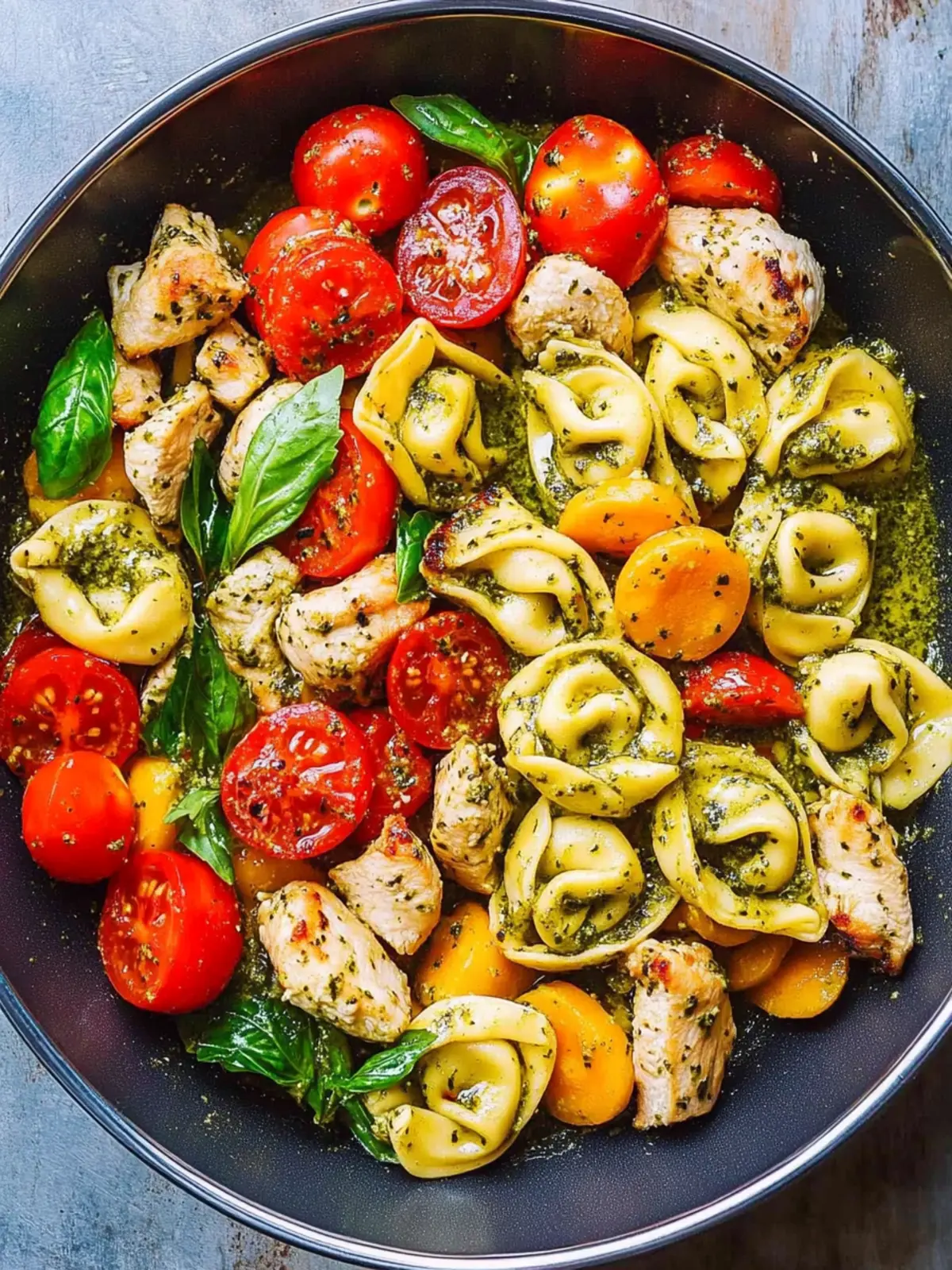 Pesto Chicken Tortellini and Veggies for a Quick Dinner Delight 2 Pesto Chicken Tortellini and Veggies