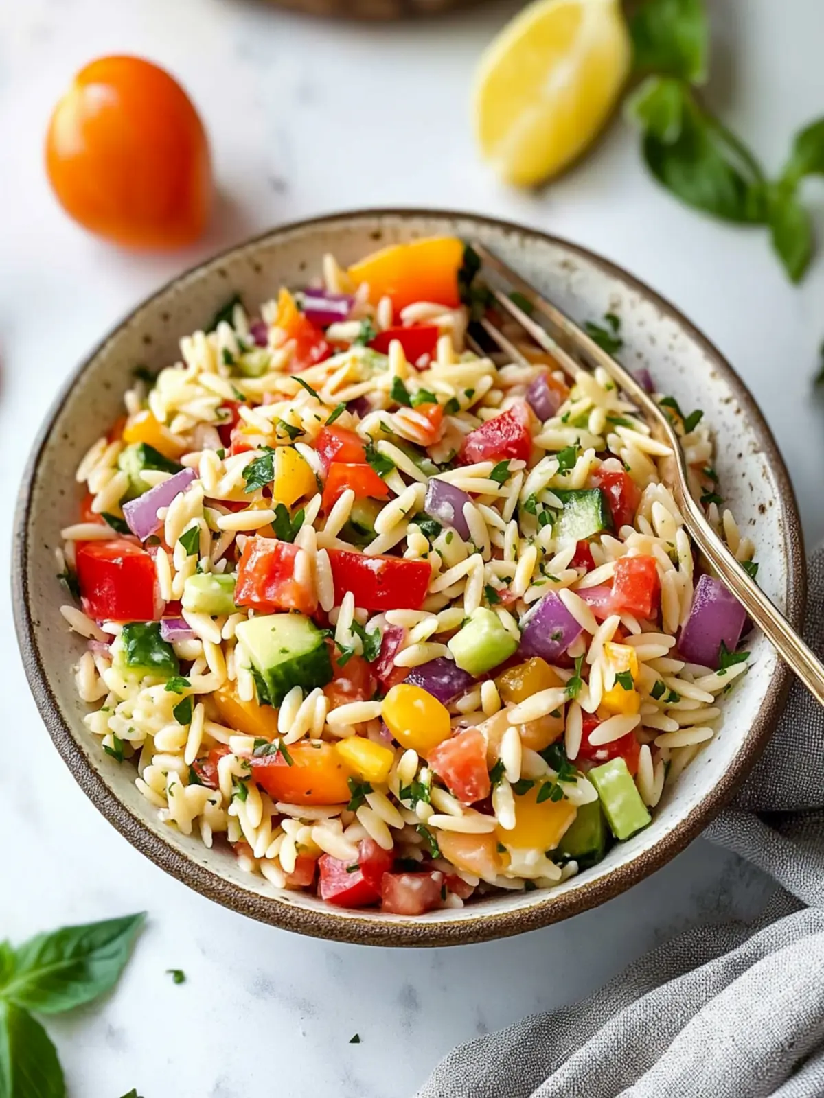 Colorful Rainbow Orzo Salad for a Quick and Healthy Meal 4 Rainbow Orzo Salad