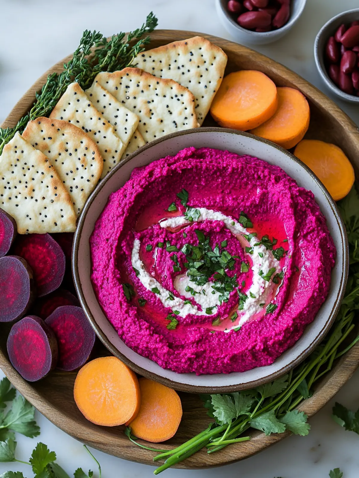 Delicious Beet Hummus Platter That Will Wow Your Guests 3 Beet Hummus Platter