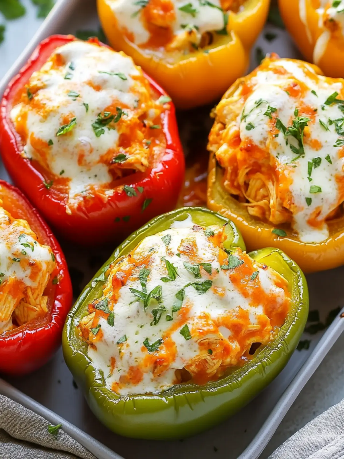 Buffalo Chicken Stuffed Peppers