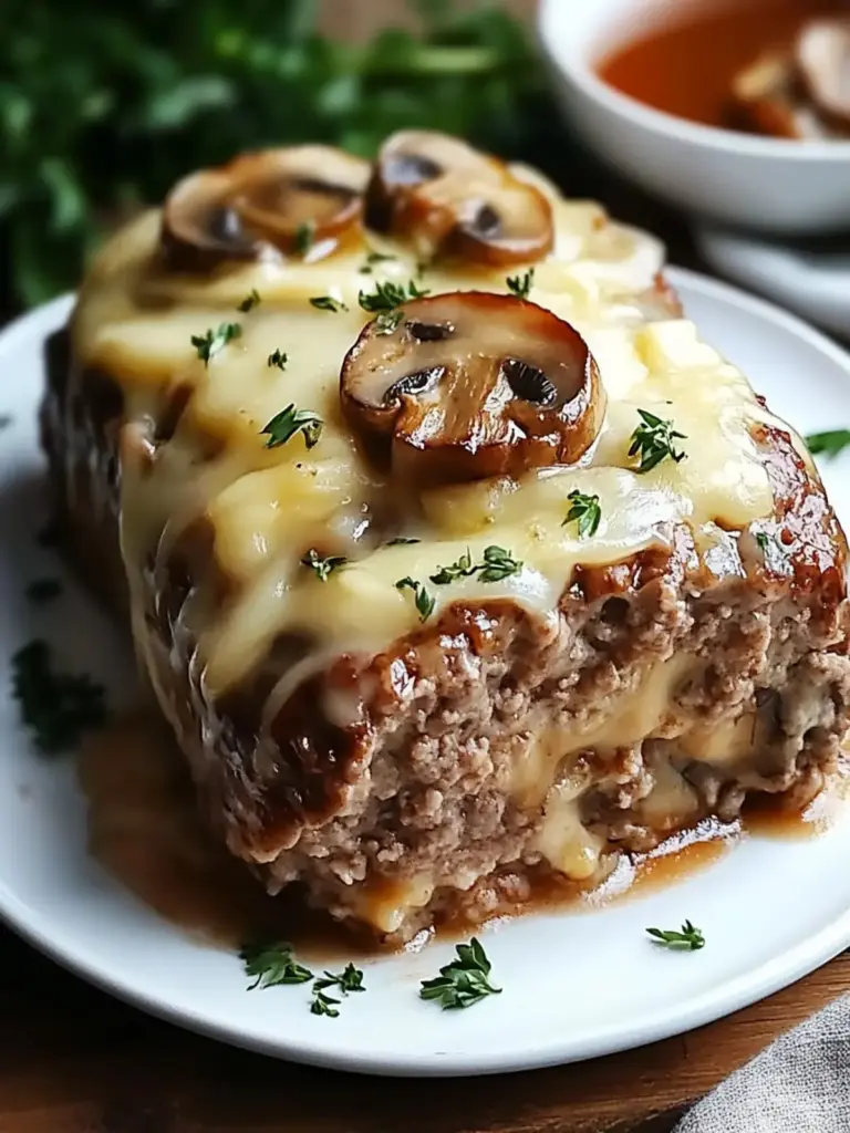 Mushroom Swiss Cheese Meatloaf