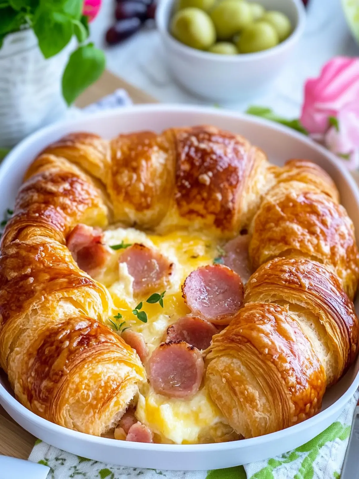 Ham and Cheese Croissant Breakfast Casserole for Cozy Mornings 4 Ham and Cheese Croissant Breakfast