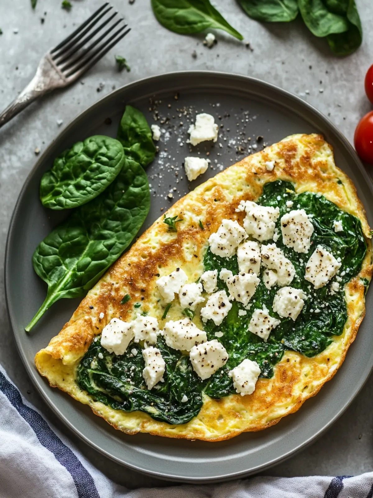 Savory Spinach and Feta Omelette for a Wholesome Breakfast 5 Spinach and Feta Omelette