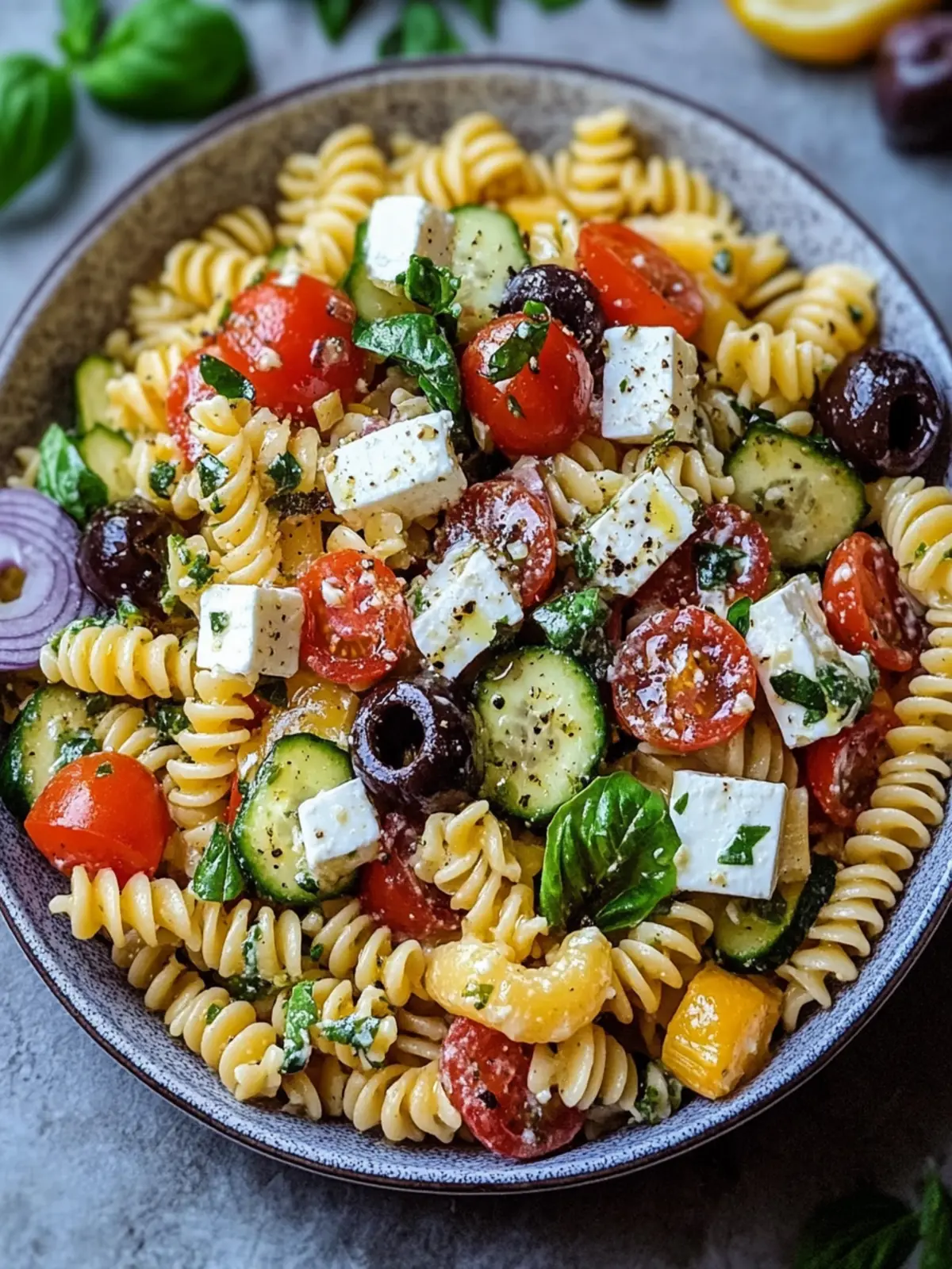 Horiatiki Pasta Salad: A Fresh Twist on Classic Greek Flavors 4 Horiatiki Pasta Salad