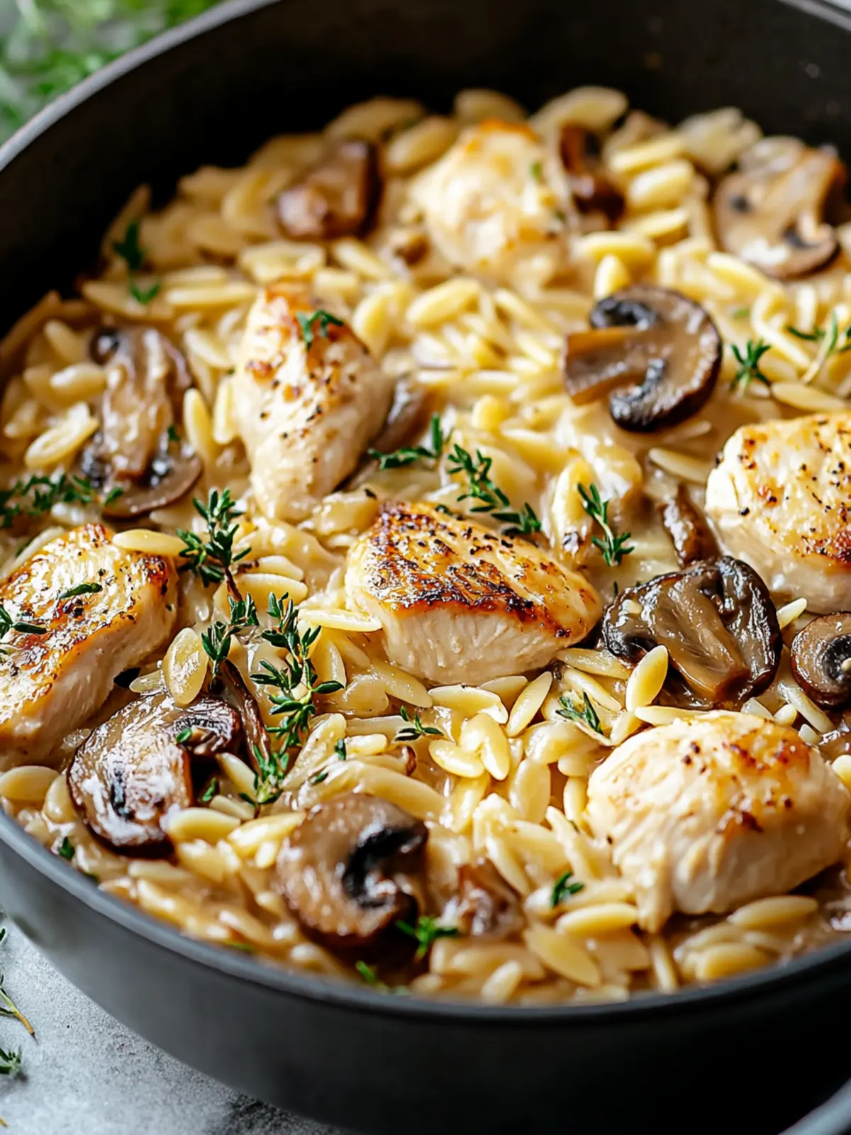 Delicious One Pot Chicken and Mushroom Orzo for Cozy Evenings 4 One Pot Chicken and Mushroom Orzo