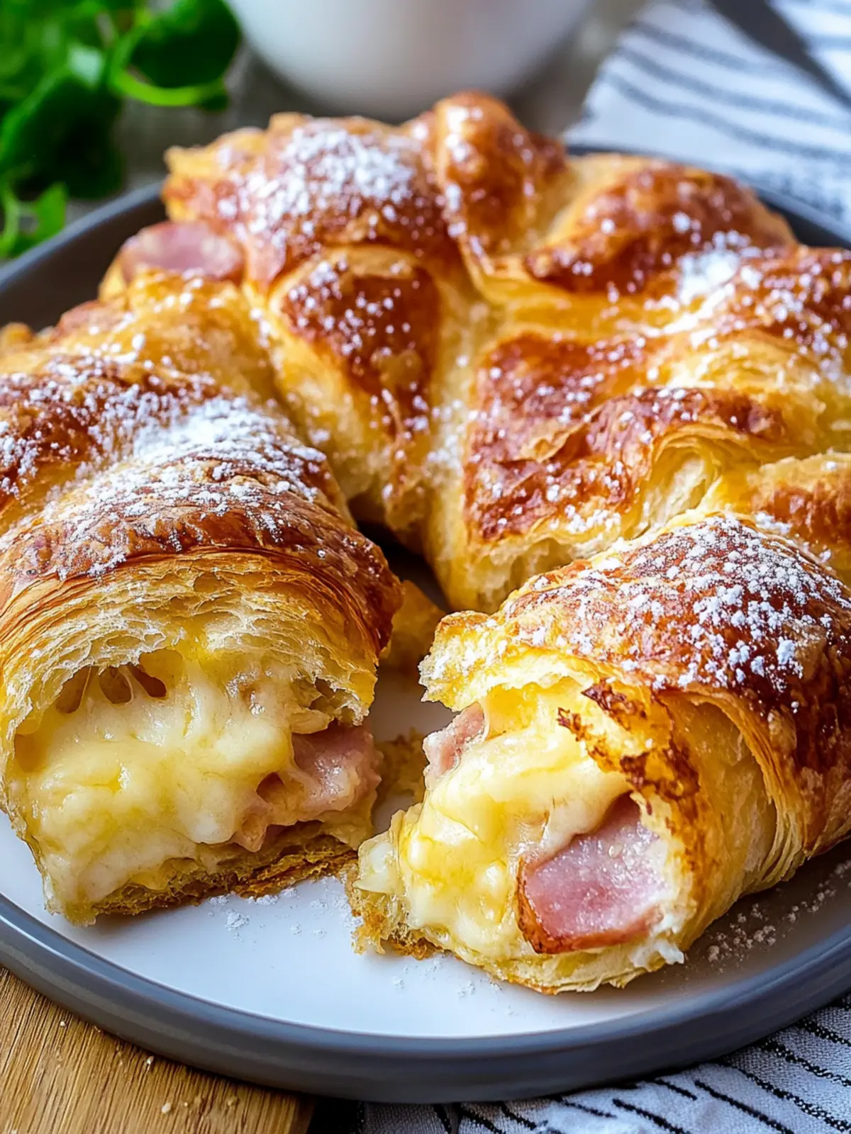 Ham and Cheese Croissant Breakfast Casserole for Easy Mornings 3 Ham and Cheese Croissant Breakfast