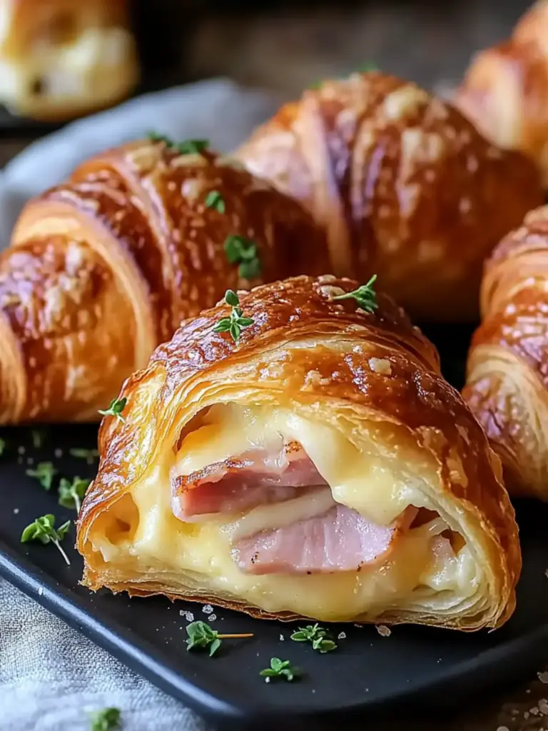 Baked Ham and Cheese Croissants