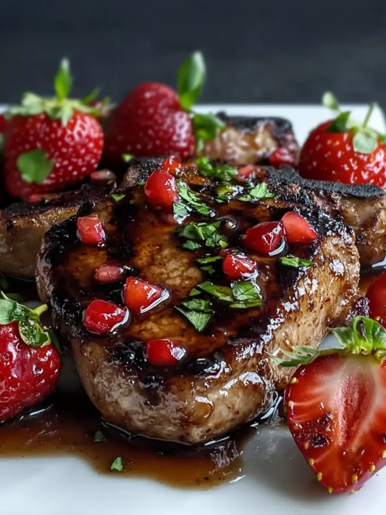 Strawberry Balsamic Pork Chops