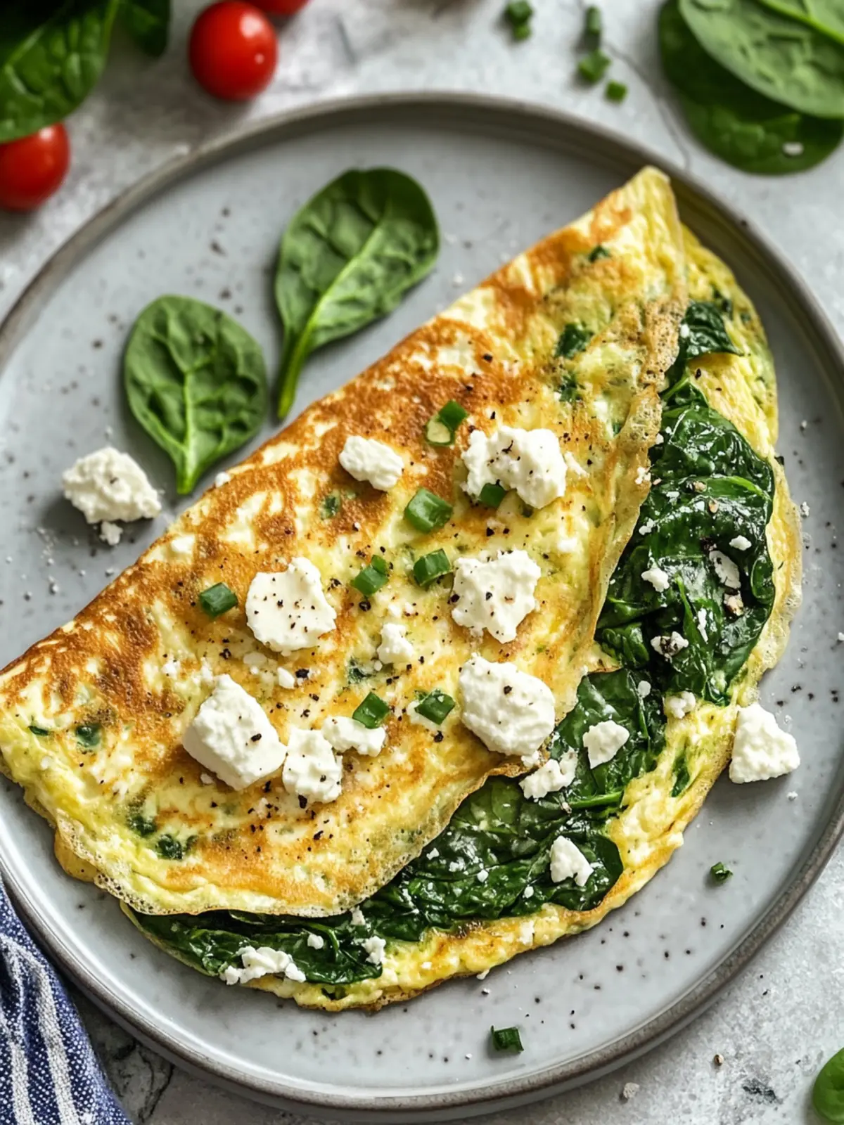 Savory Spinach and Feta Omelette for a Wholesome Breakfast 2 Spinach and Feta Omelette