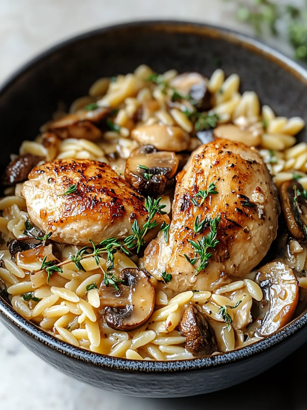 Delicious One Pot Chicken and Mushroom Orzo for Cozy Evenings 2 One Pot Chicken and Mushroom Orzo