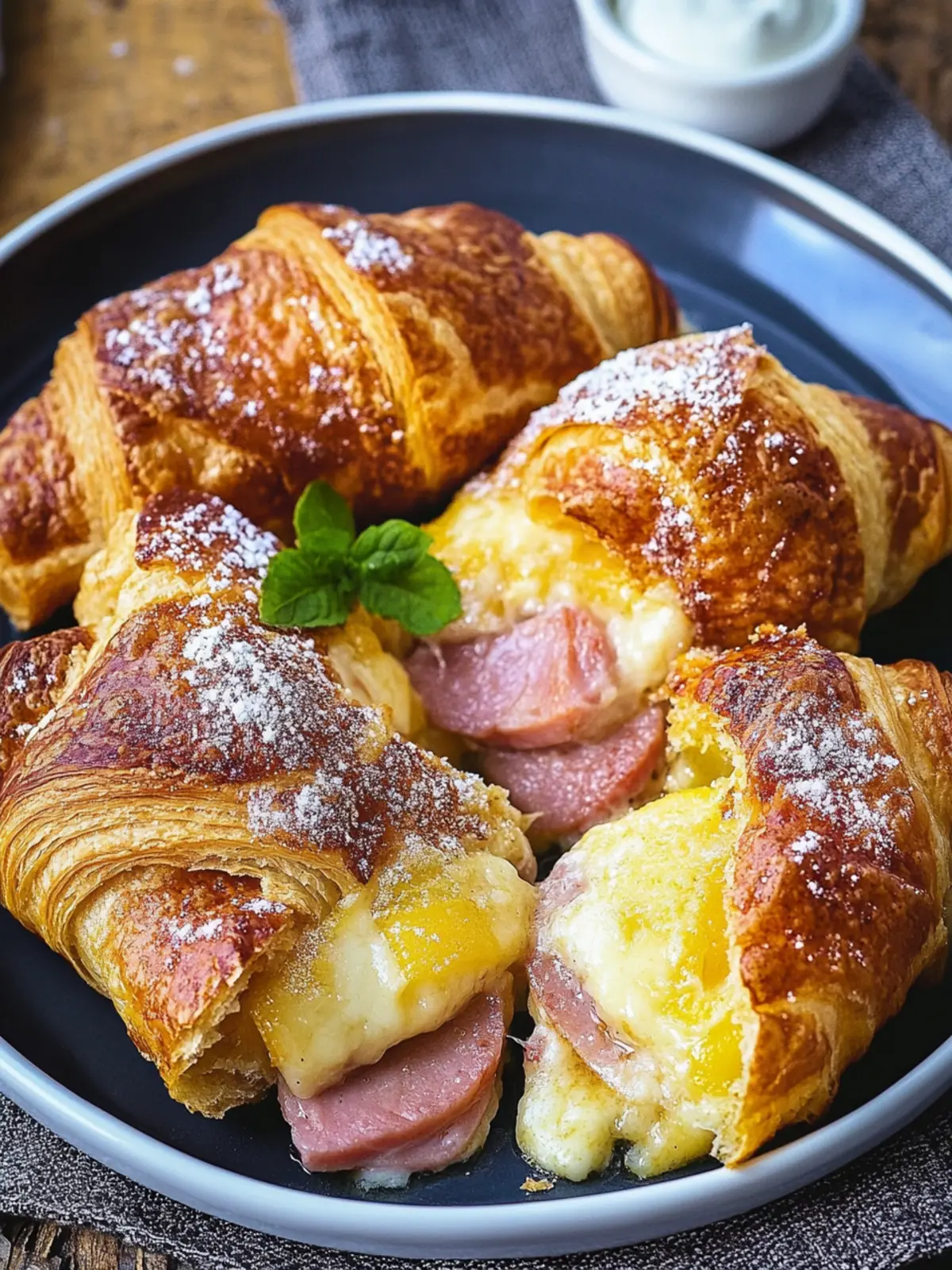 Ham and Cheese Croissant Breakfast Casserole for Easy Mornings 4 Ham and Cheese Croissant Breakfast