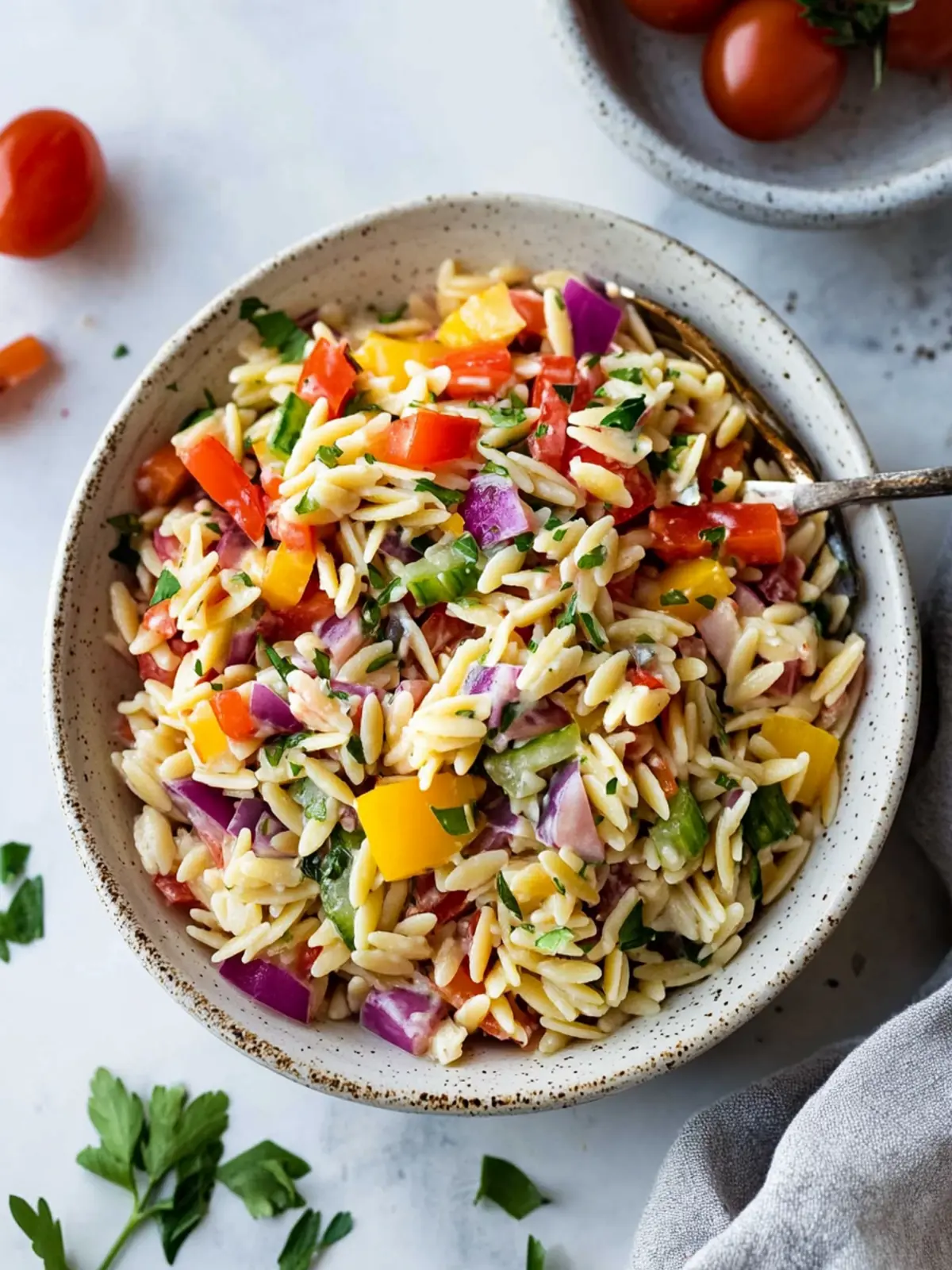 Colorful Rainbow Orzo Salad for a Quick and Healthy Meal 5 Rainbow Orzo Salad