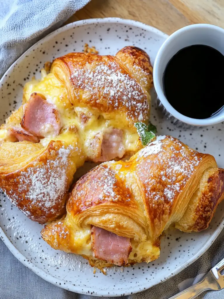 Ham and Cheese Croissant Breakfast