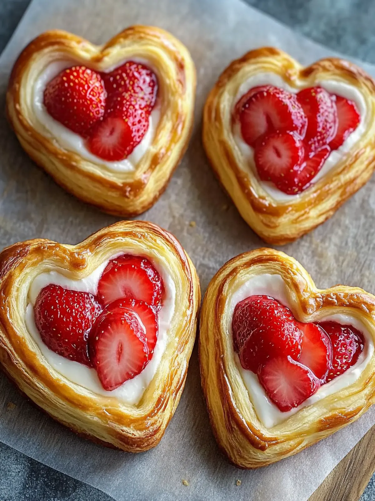 Strawberry Cream Cheese Heart Danishes for Sweet Moments 3 Strawberry Cream Cheese Heart Danishes