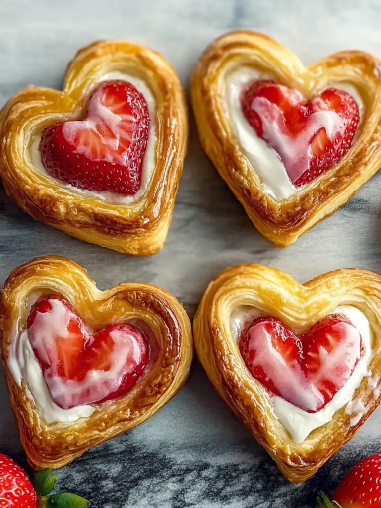 Strawberry Cream Cheese Heart Danishes