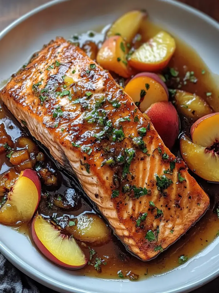 Bourbon Peach Roasted Salmon