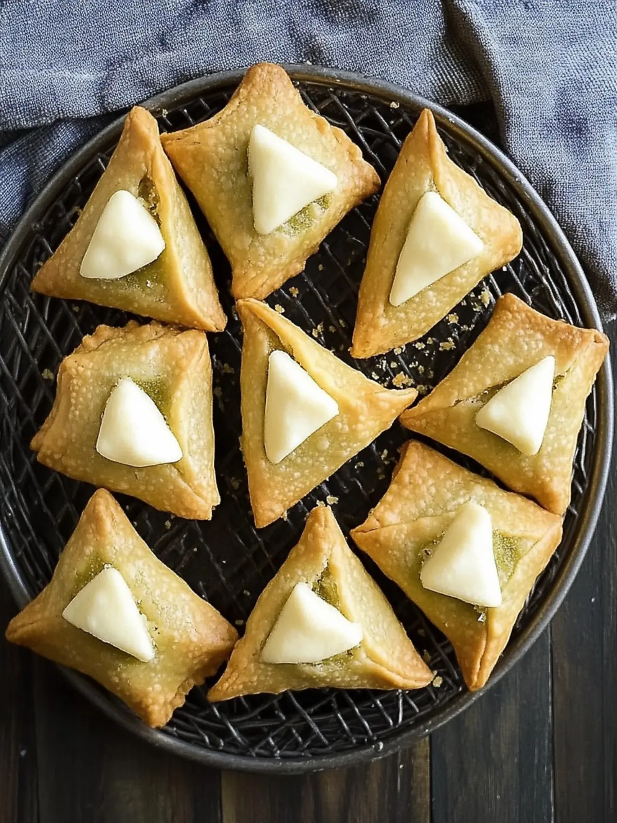 Delicious Matcha Hamantaschen Cookies with Creamy Filling 2 Hamantaschen Cookies