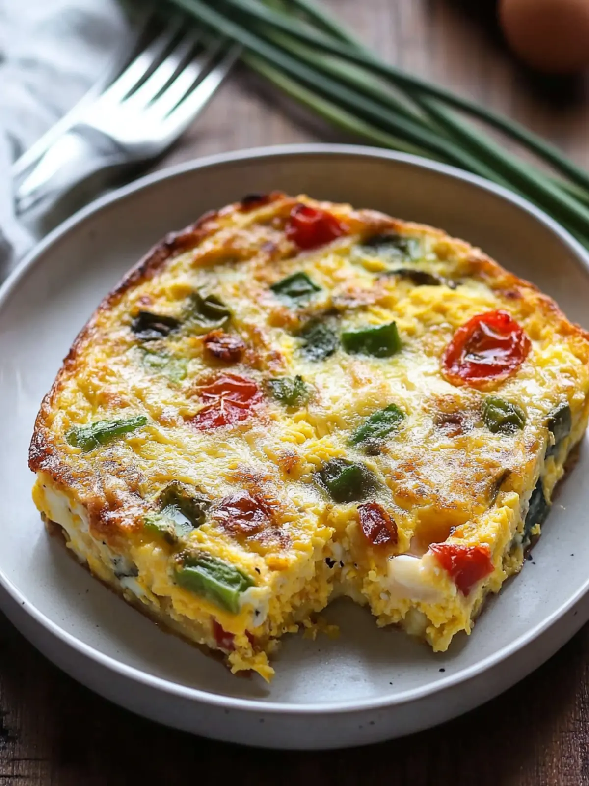 Savory Egg Casserole with Crispy Bacon and Veggies Delight 3 Egg Casserole (Egg Bake)