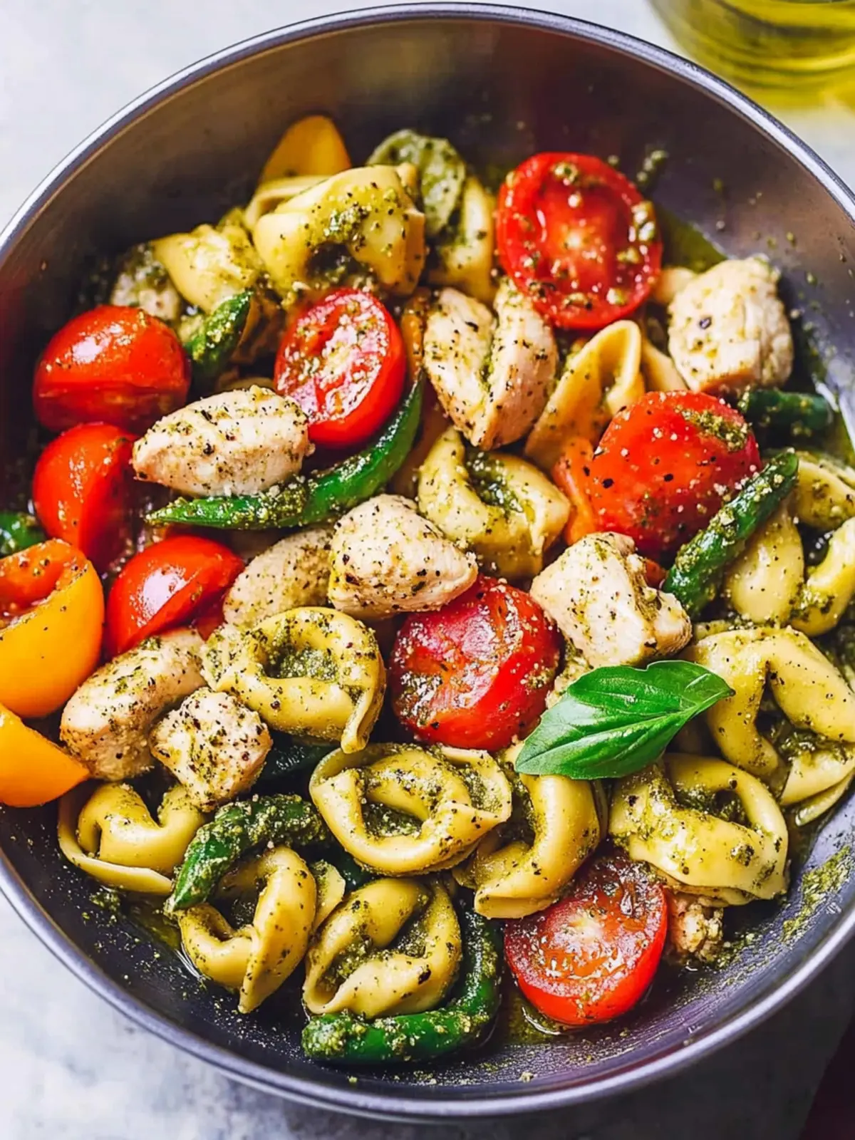 Pesto Chicken Tortellini and Veggies for a Quick Dinner Delight 3 Pesto Chicken Tortellini and Veggies