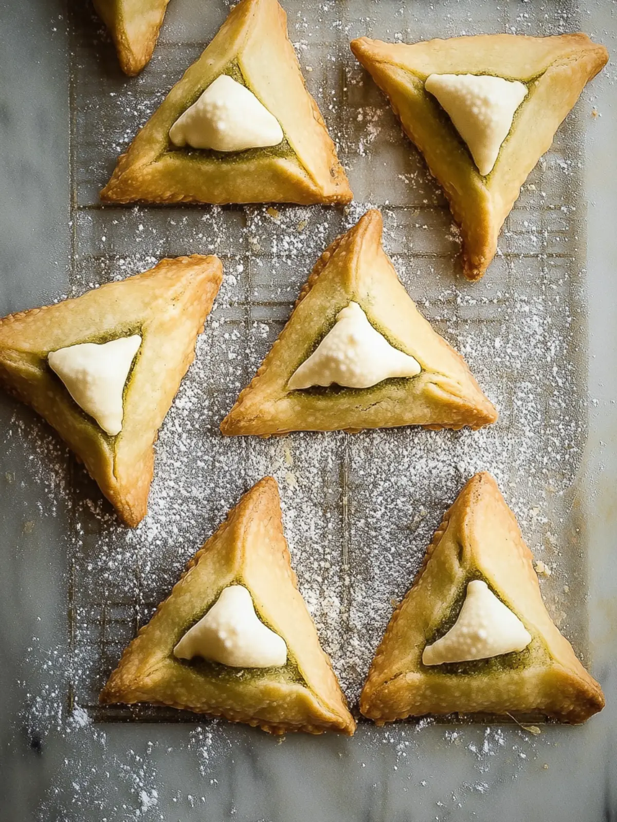 Delicious Matcha Hamantaschen Cookies with Creamy Filling 5 Hamantaschen Cookies