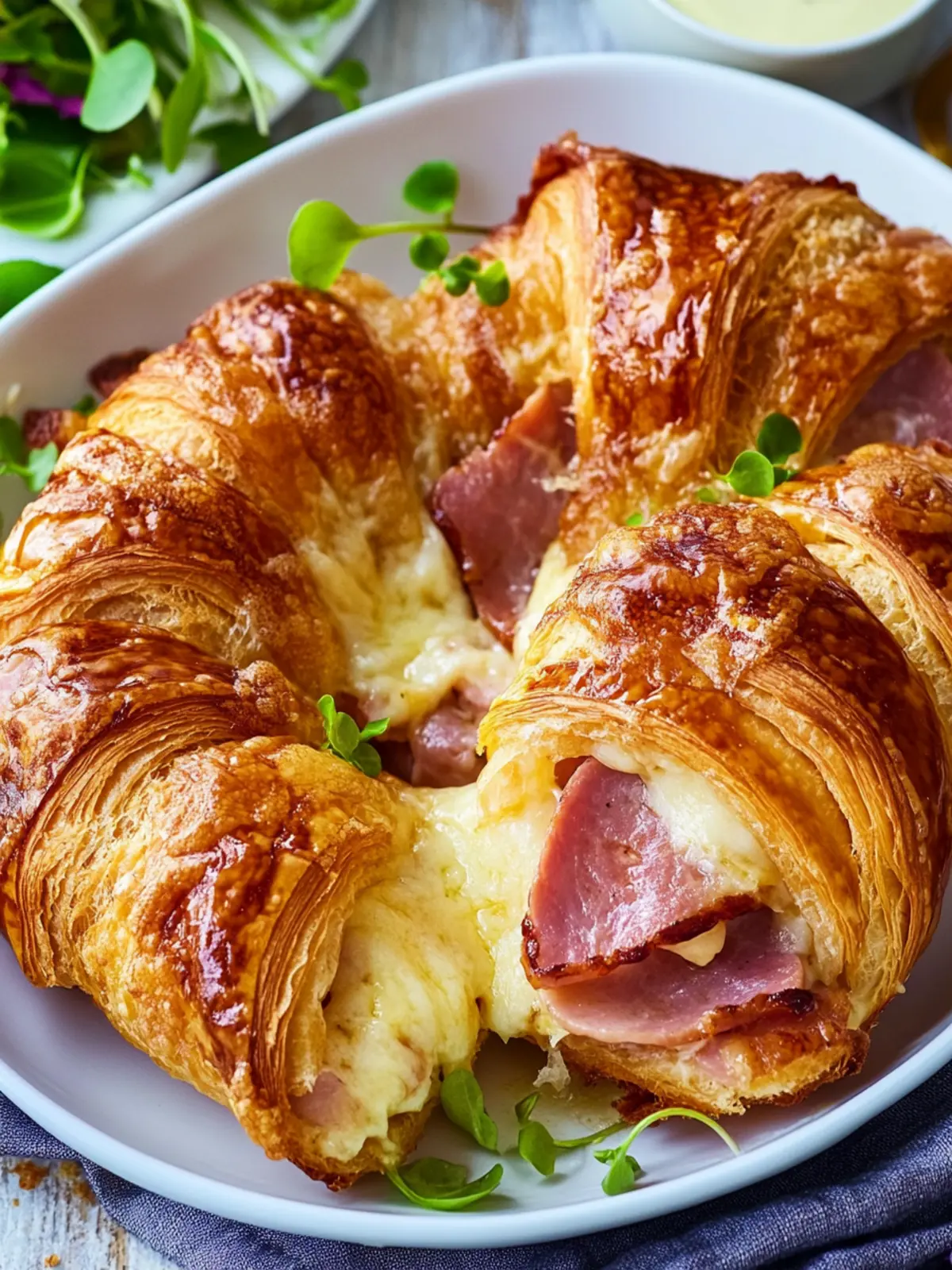 Ham and Cheese Croissant Breakfast Casserole for Cozy Mornings 2 Ham and Cheese Croissant Breakfast