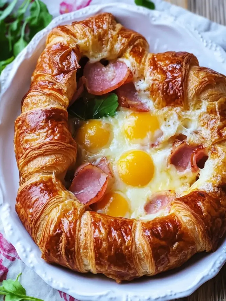 Ham and Cheese Croissant Breakfast