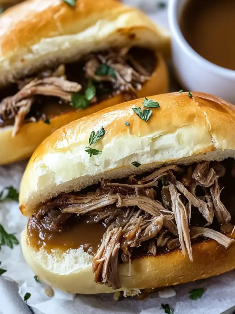 Crockpot French Dip Sandwiches