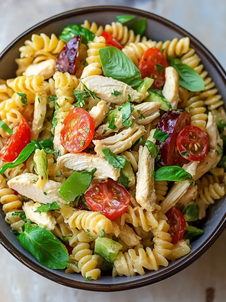Healthy Chicken Pasta Salad