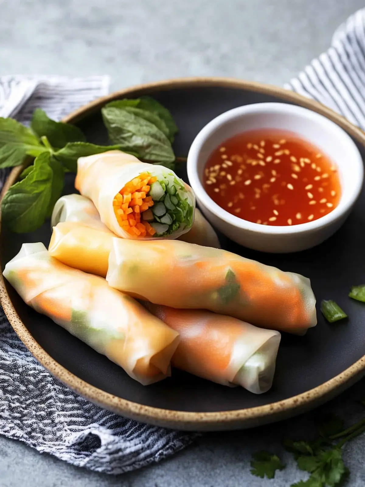 Crispy Spring Rolls Loaded with Fresh Veggies to Savor 4 Spring Rolls