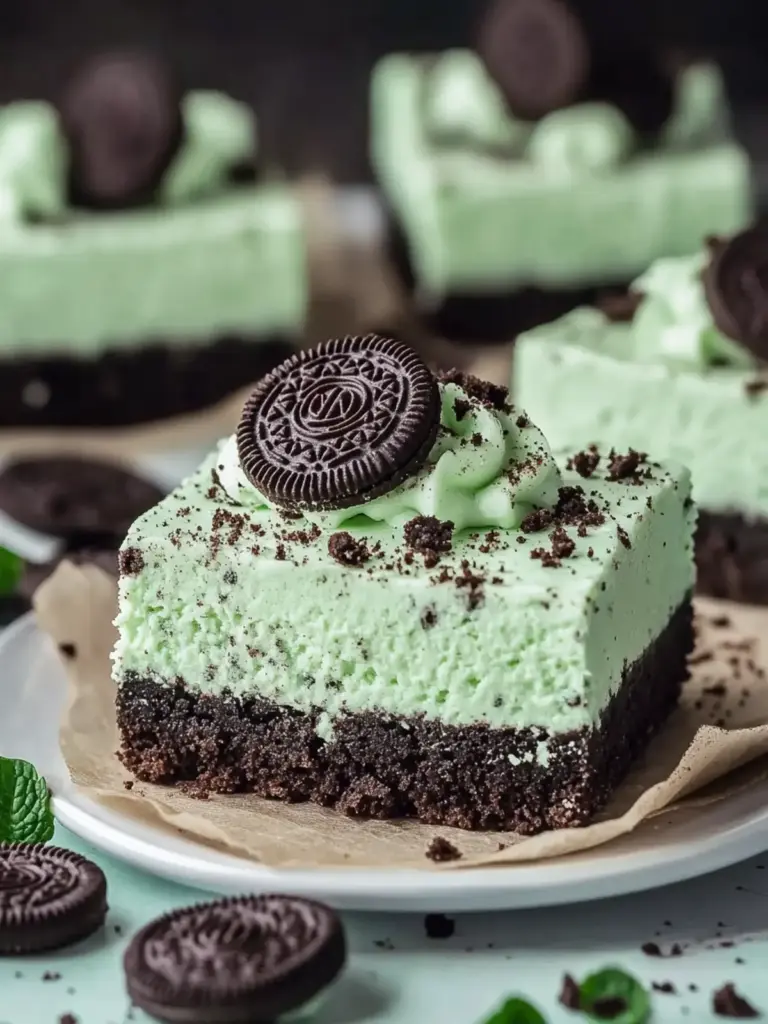Mint Oreo Cheesecake Bars