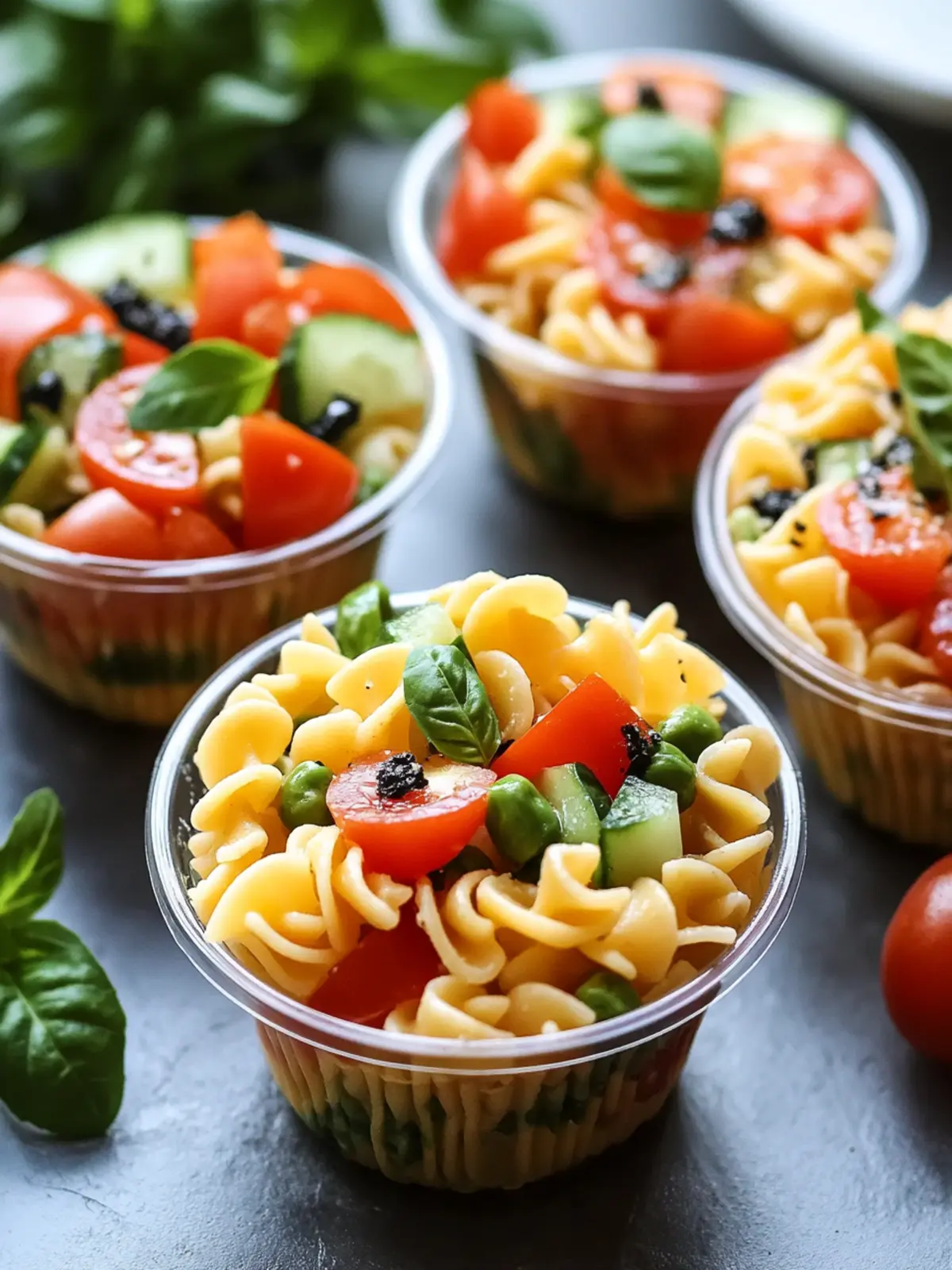 Vibrant Pasta Salad Cups for Easy Make-Ahead Fun 3 Pasta Salad Cups