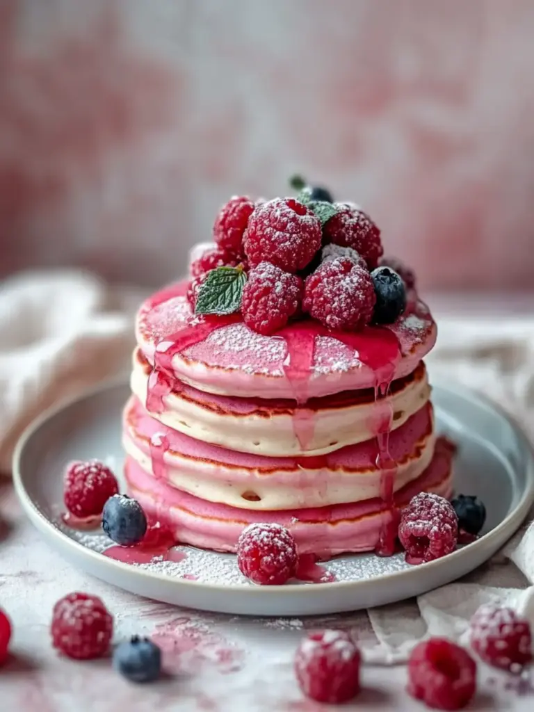 Pink Velvet Pancakes