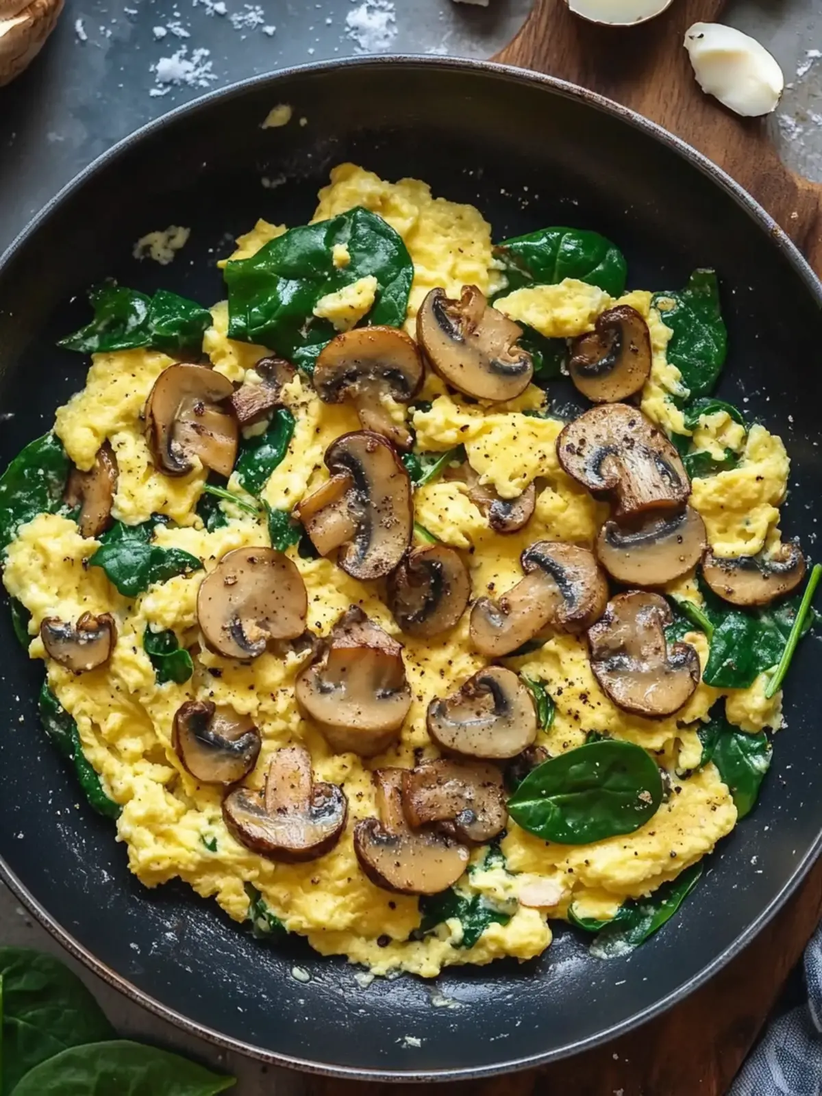 Mushroom Spinach Scrambled Eggs for a Wholesome Breakfast Boost 4 Mushroom Spinach Scrambled Eggs