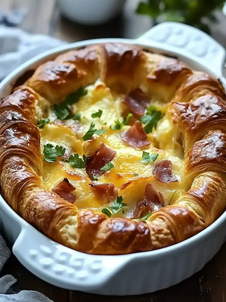 Overnight Croissant Breakfast Casserole