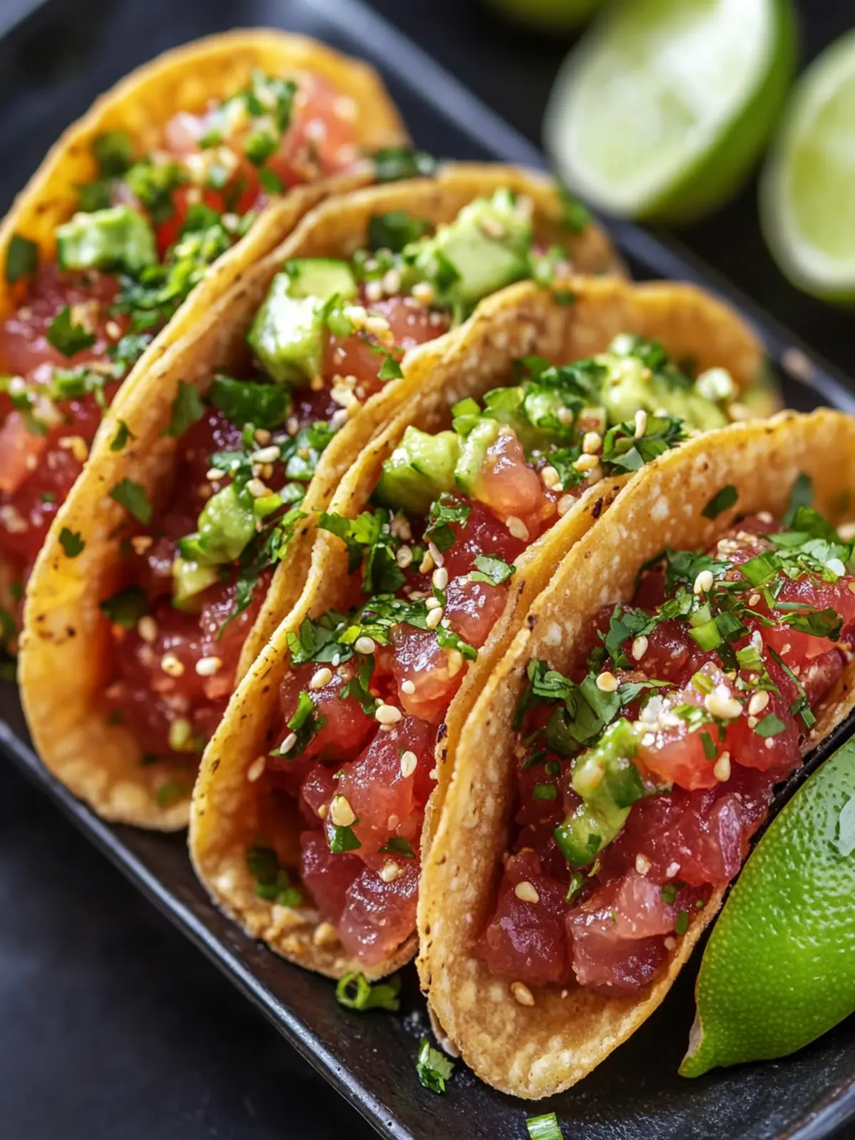 Spicy Tuna Tartare Wonton Tacos