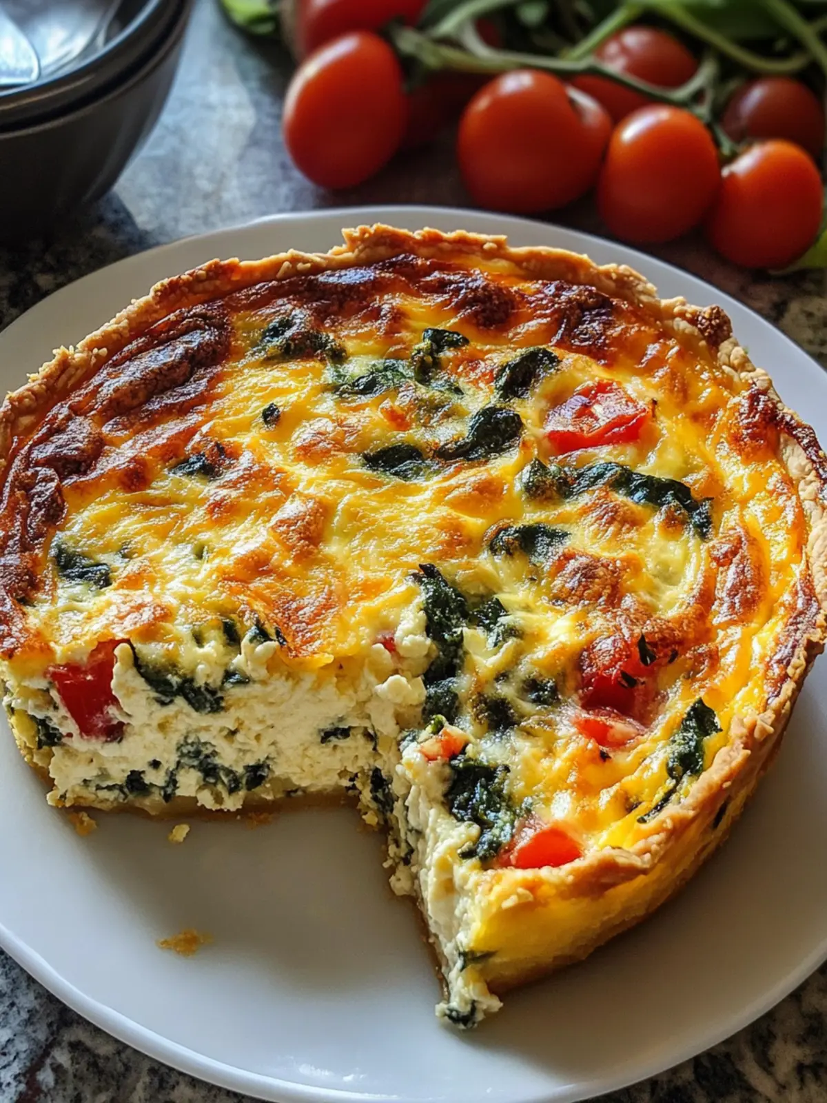 Cottage Cheese Crustless Quiche