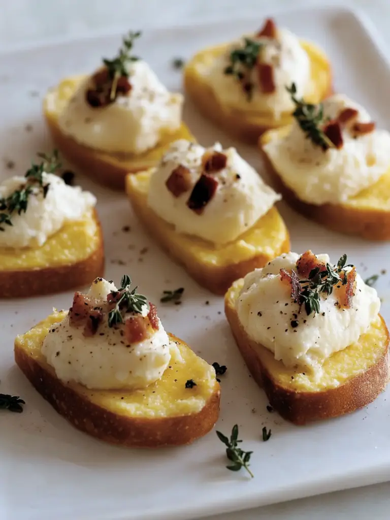Polenta Crostini With Creamed Baccalà