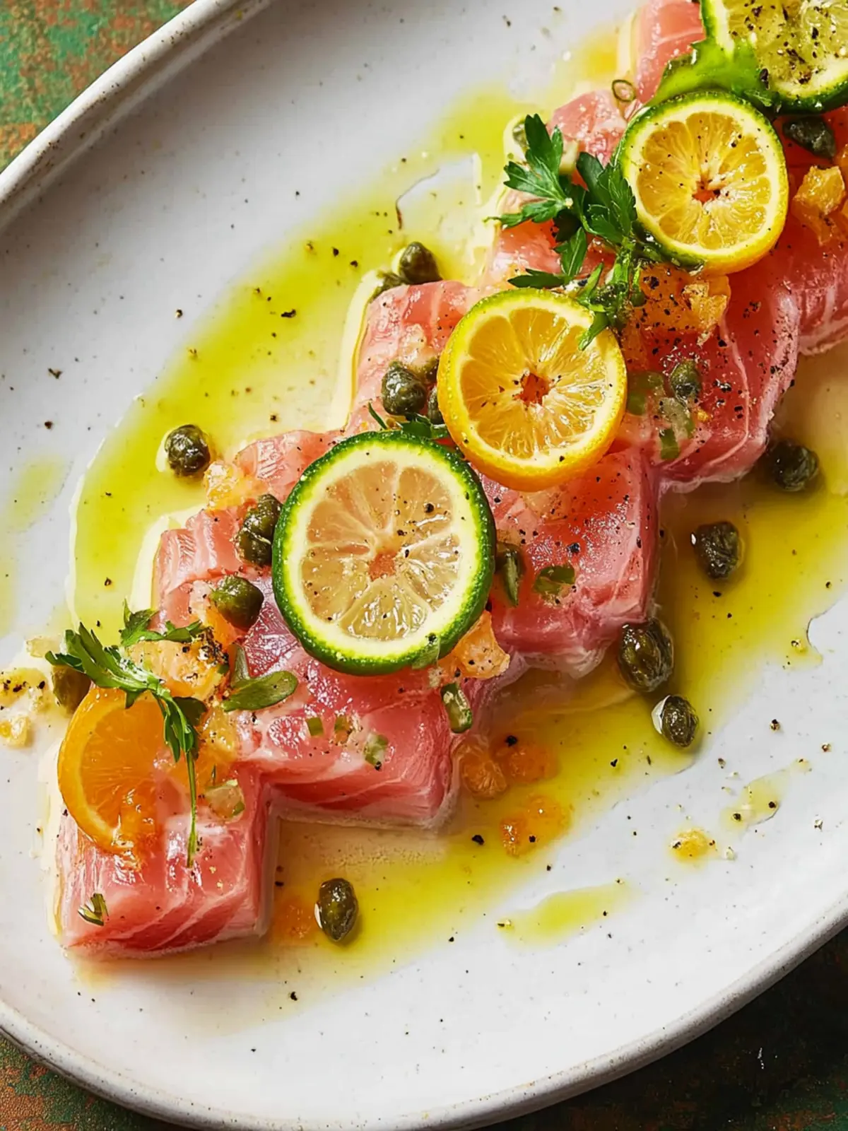 Tuna Crudo with Citrus Caper Vinaigrette – Refreshingly Simple Delight 2 Tuna Crudo with Citrus Caper Vinaigrette