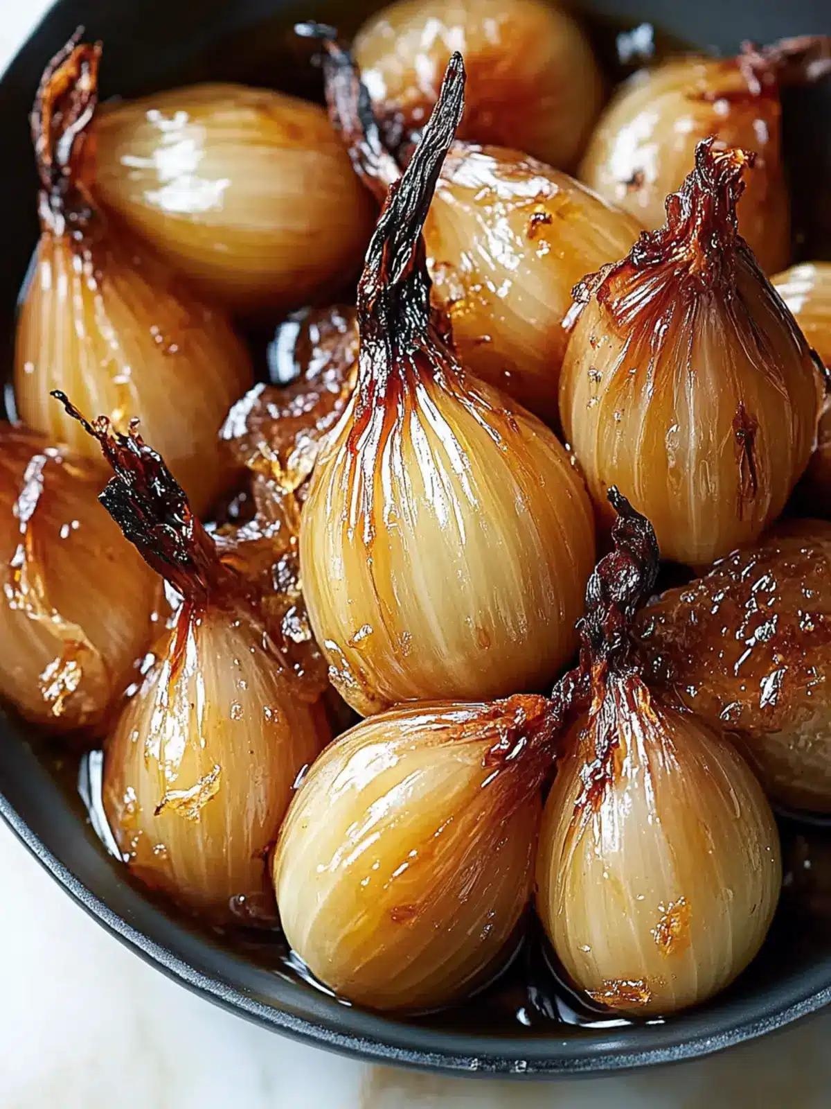 Savor Sweet Honey-Glazed Shallots with Crispy Bacon Bliss 4 Honey-Glazed Shallots