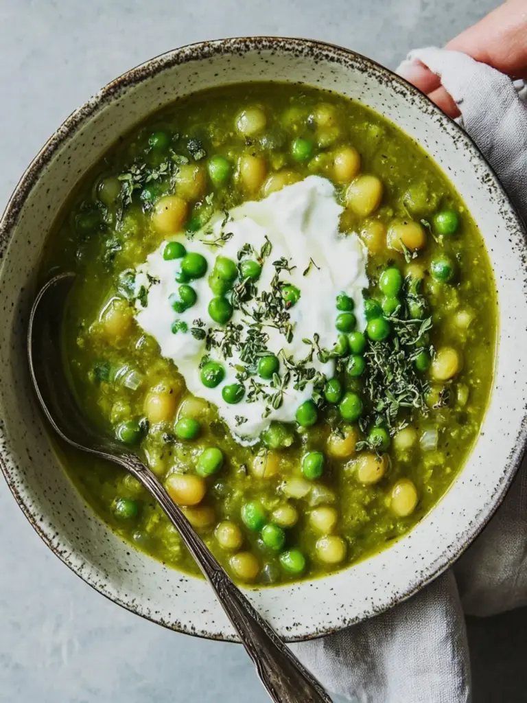 Spiced Pea Stew With Yogurt