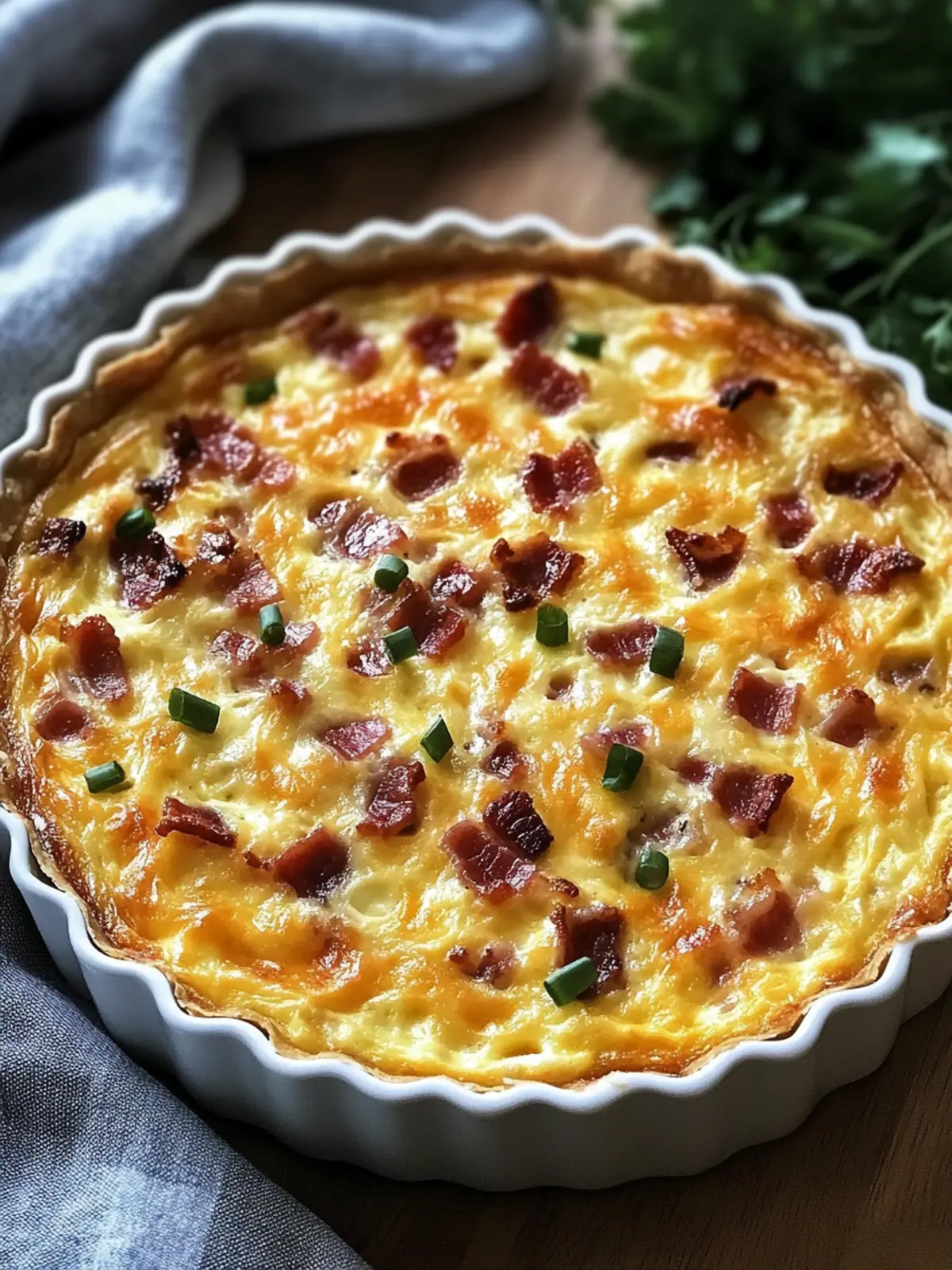 Crustless Bacon & Cheese Quiche: Your Keto Breakfast Delight 2 Crustless Bacon & Cheese Quiche