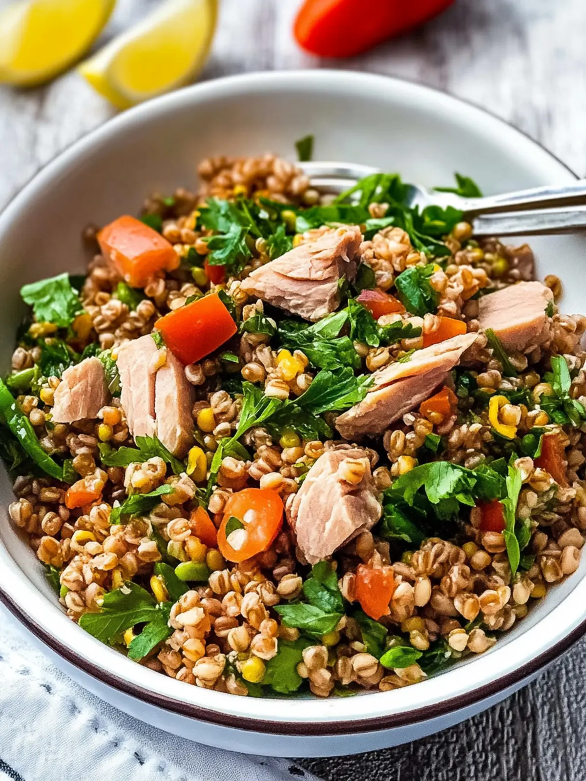 Delicious Wheat Berry Salad with Tuna for Easy Meal Prep 5 Wheat Berry Salad with Tuna