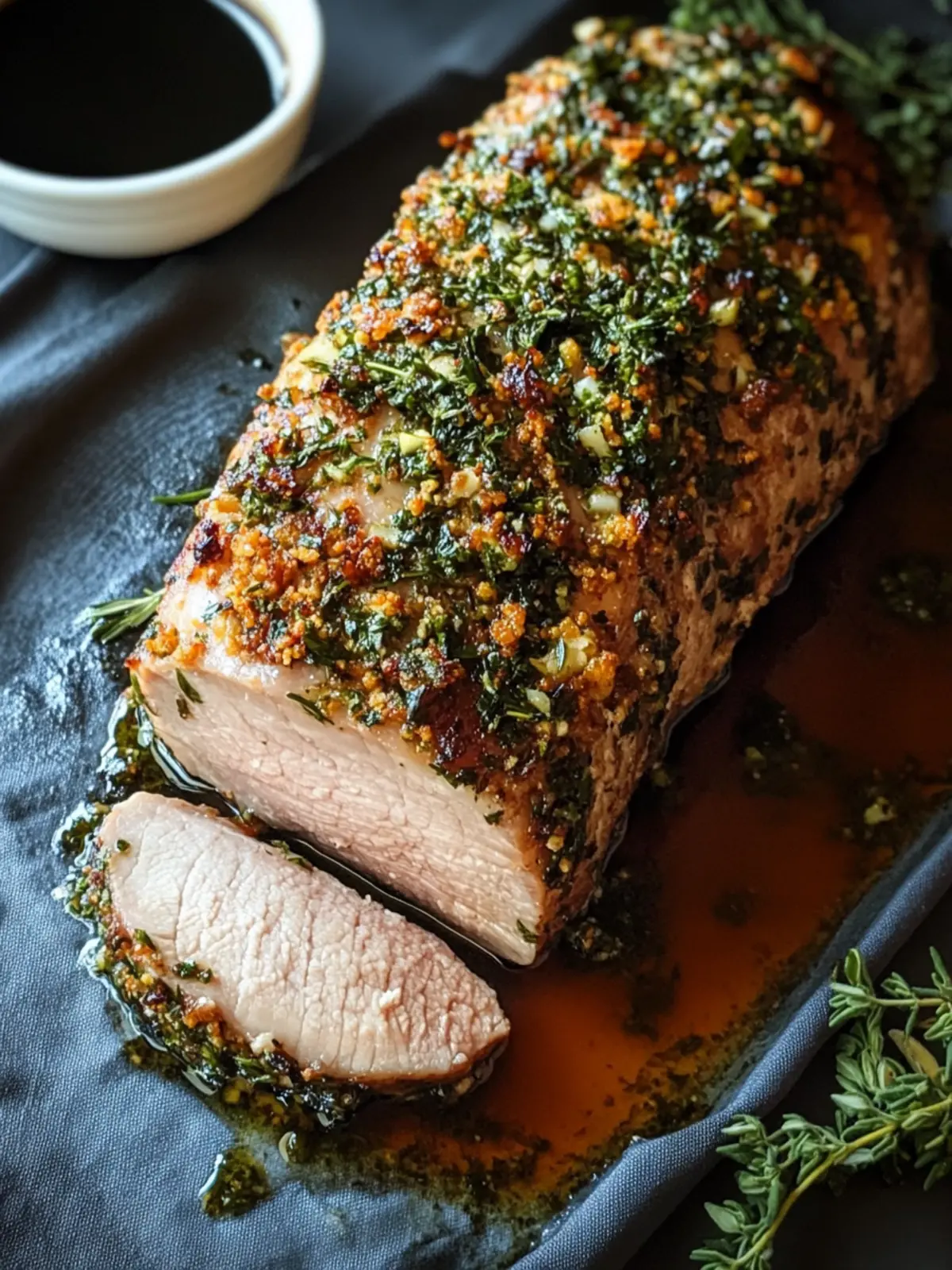 Herb Crusted Pork Loin with Sweet Apple Cider Glaze Delight 4 Herb Crusted Pork Loin